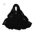 Schwarzes Damen Jersey Hijab Tuch mit funkelnden Strasssteinen, weicher elastischer Schal. - 1# Schwarz