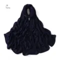 Solid color stretch crinkle jersey hijab breathable muslim headscarf navy blue women - Navy Blue