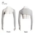 Manches de protection solaire gris clair pour femmes, haut bolero en polyester extensible. - Gris clair
