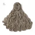 Women solid color pleated breathable jersey hijab wrap scarf elegant stretch head cover - Mint Green