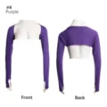 Manches bolero violettes avec trous pour les pouces, fausses manches extensibles pour femmes. - Violet foncé