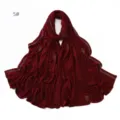 Buy elastic mercerized cotton hot drill long hijab scarf with shiny polka dots online. - 5#