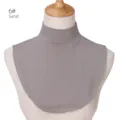 Donna modal cotone collo alto rimovibile finto colletto monocolore inverno accessorio caldo - Taglia 6