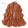 Pink-Brown Chiffon Scarf with Rhinestone Chain Hijab Elegant Long Shawl Wrap Daily - 22#