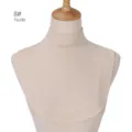 Dettaglio colletto finto a collo alto in cotone modale, collo rotolato rimovibile nude donna. - Taglia 8