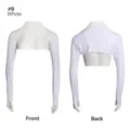 Manches de protection solaire blanches avec trous pour les pouces, shrug élégant pour femmes. - Blanc
