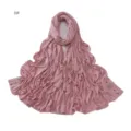 Pink shimmering ice rhinestone jersey hijab scarf detailed view, soft breathable material. - Pink