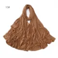 Brown rhinestone stretch mercerized cotton hijab scarf for women daily fashion style - 10#