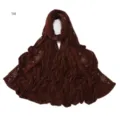 Dark brown jersey rhinestone hijab scarf, elastic breathable shimmering crystal wrap for women. - 9# Dark Brown