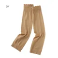 Vue rapprochée de manchons de protection solaire unicolores pour femmes avec volants en dentelle. - 5#