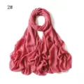 Damen einfarbige Perlen Chiffon silber glitzernd Hijab langer Schal Kopftuch Schleier - 2#