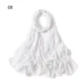 Weißer glänzender Schimmer Chiffon Hijab langer Schal für Frauen elegante Kopfbedeckung - 4#