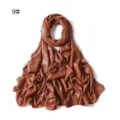 Shimmery Chiffon Hijab Scarf 9# Brown Sparkly Long Head Wrap Muslim Veil for Women - 9#
