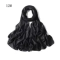 Black shimmer chiffon Malay long scarf, sparkling glitter hijab variant 12 for women fashion. - 12#