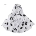 Sciarpa in chiffon a pois neri e bianchi, lungo hijab leggero da donna per uso quotidiano. - Nero E Bianco Punto 190#
