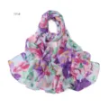 Sciarpa foulard hijab in chiffon stampato floreale leggero traspirante elegante collo - Stampa Floreale 191#