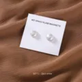 Set di spilli magnetici per hijab in perla, bottoni bianchi rotondi per sciarpe. - 2 Pezzi / Bianco