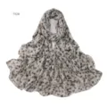 Squisita sciarpa lunga in chiffon stampato, elegante motivo a pois astratti, foulard leggero. - Punto Astratto 192#