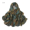 Lungo foulard hijab in chiffon con stampa floreale vintage, elegante scialle drappeggiato. - Giallo