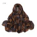 Sciarpa foulard hijab in chiffon a fiori vintage, elegante scialle patchwork lungo da donna. - Stile 213#