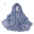 Elegante sciarpa lunga in chiffon con stampa cachemire blu e bianco moda donna - Stampa Blu E Bianca 194#