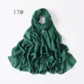 Dark green glitter chiffon hijab for women, elegant shimmering long scarf variant 17#. - 17#
