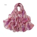 Sciarpa in chiffon sfumato rosa viola da donna, hijab lungo leggero e scialle per uso quotidiano - 199#