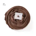 Oversized mercerized cotton hijab scarf in khaki with a practical no-snag magnetic pin set. - Khaki