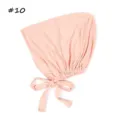 Ademende modal elastische ondercap effen kleur verstelbare comfortabele moslim muts - Roze