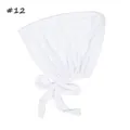 Witte ademende modal onderhijab muts met elastische strikbandjes en comfortabele pasvorm - Wit