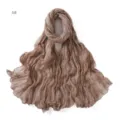 Spring autumn solid color crinkled cotton linen breathable lightweight women scarf. - 6#