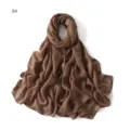 Solid brown modal cotton shawl, breathable lightweight long scarf for women daily wear. - Brown #8
