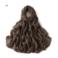 Plain modal breathable hijab scarf, dark brown lightweight shawl wrap for women and daily wear. - Dark Brown #9
