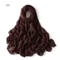 Soft modal solid color brown scarf detail showing delicate texture and breathable fabric - Deep Brown #10