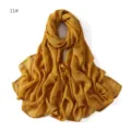 Solid color modal breathable shawl thin cotton linen scarf lightweight headscarf detail view - Mustard Yellow #11