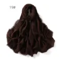 Solid color dark brown breathable cotton linen scarf shawl with fringe for women daily wear - Dark Brown