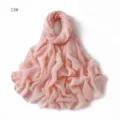 Detail shot of the soft pink modal cotton solid scarf, showing fine breathable fabric texture clearly. - Pink #13