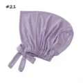 Zachte modal ademende elastische muts effen kleur comfortabele hoofdbedekking dames - Lichtpaars
