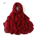 Solid color modal scarf lightweight breathable hijab shawl for women daily wear wine red style - Dark Red #16