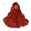Solid color crinkle cotton linen breathable lightweight scarf for women fashion accessory. - 25#