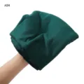 Solid color dark green cotton jersey modal scarf turban headscarf detail view. - Dark Green