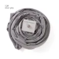 Silver-grey hijab scarf with strong magnetic clasp, premium mercerized cotton fabric detail. - Silver Gray