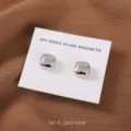 Zilveren vierkante magnetische hijab spelden set, sjaal magneten voor dames accessoires. - Zilveren Vierkant (SET-6)