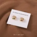 Vierkante Gouden Hijab Magneten Set van 2 Stuks Sjaal Speld Magnetische Broche Dames - Gouden Vierkant (SET-7)