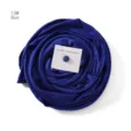 Mercerized cotton long hijab scarf in blue with strong magnetic pin set for daily wear. - Blue