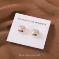 Roségouden vierkante hijab magneten, 2 stuks sterke magnetische spelden voor sjaals en omslagdoeken. - Roségouden Vierkant (SET-8)