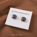Vierkante zwarte hijab magneten detailweergave metalen sjaal gesp set van 2 stuks - Zwart Vierkant (SET-9)
