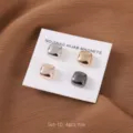 Set van 4 vierkante metalen hijab magneten, sjaalspelden voor dames gedetailleerde weergave. - Gemengde Kleur Vierkant (SET-10)