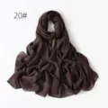 Women Dark Brown Shimmer Chiffon Hijab Scarf Sparkly Glitter Long Muslim Headwrap - 20#
