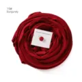 Mercerized cotton long hijab scarf with strong magnetic buckle set in burgundy color. - Burgundy